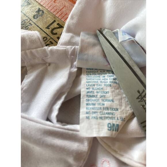 Vintage Glynne Percy 9 Month Bubble Romper Embroidered Bunny Tulip Easter Baby - Picture 8 of 13